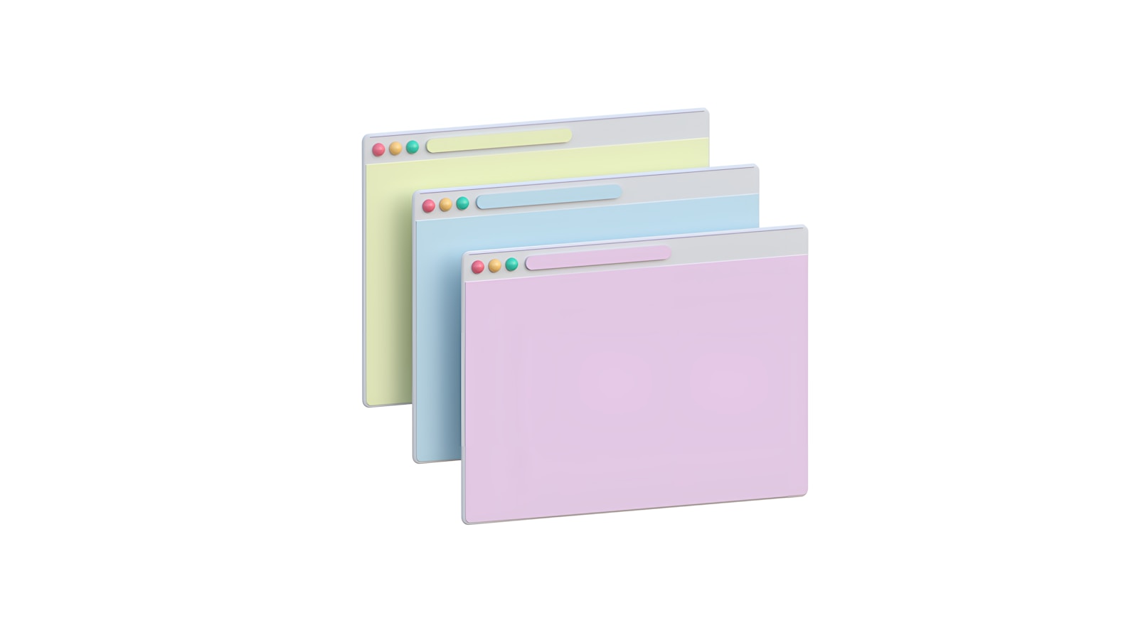 a set of three pastel colored file folders